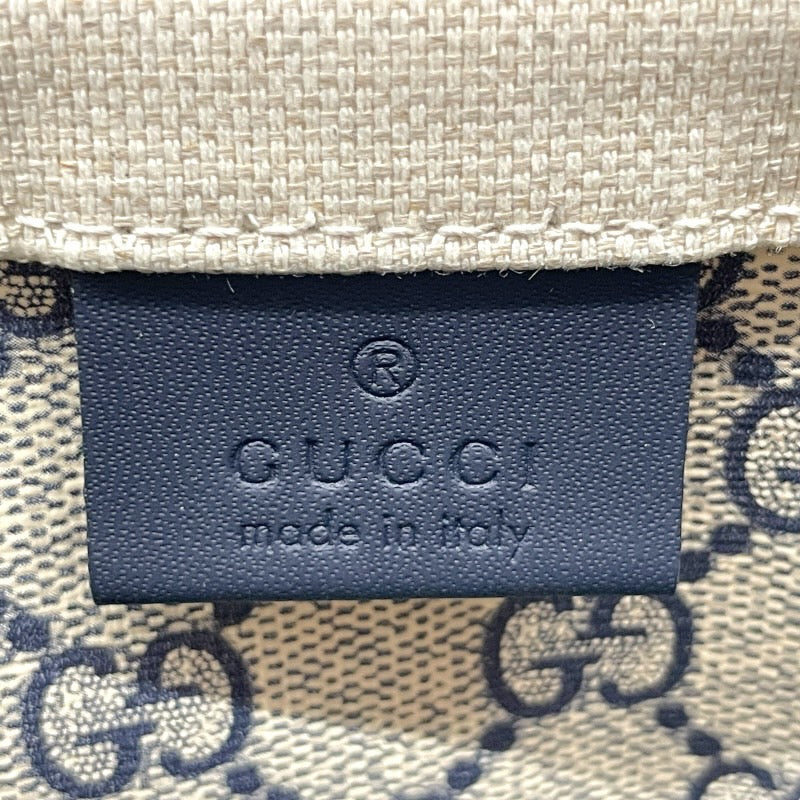 【GUCCI】グッチ プリント ミニトート 772144 ハンドバッグ キャンバス レディース 2WAY ポーチ付 ショルダー ネイビー