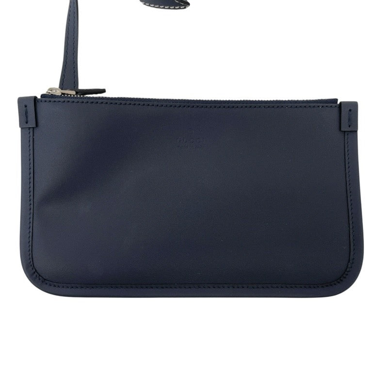 【GUCCI】グッチ プリント ミニトート 772144 ハンドバッグ キャンバス レディース 2WAY ポーチ付 ショルダー ネイビー