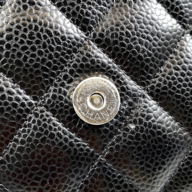【CHANEL】シャネル マトラッセ クラシック チェーンウォレット AP0250 ショルダーバッグ レディース ランダムシリアル キャビアスキン 黒 ブラック