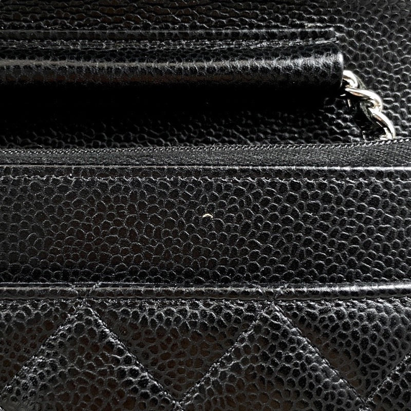 【CHANEL】シャネル マトラッセ クラシック チェーンウォレット AP0250 ショルダーバッグ レディース ランダムシリアル キャビアスキン 黒 ブラック