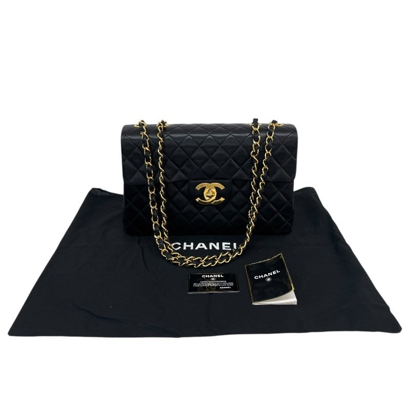 【CHANEL】シャネル デカマトラッセ34 A01094 ショルダーバッグ ラムスキン レディース 3番台 黒 ブラック ダブル チェーンショルダー