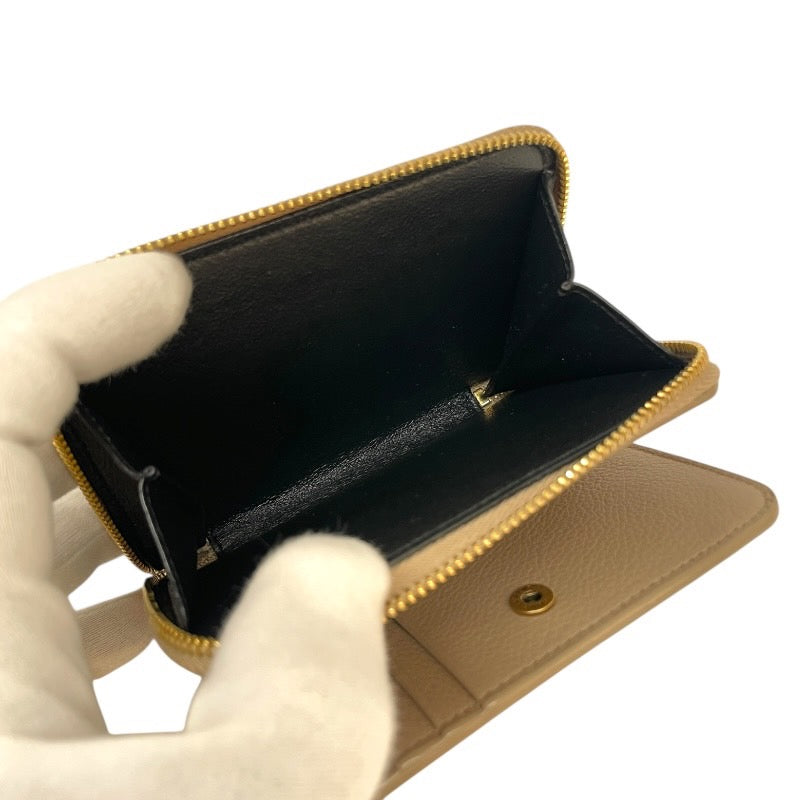【SAINT LAURENT PARIS】サンローランパリ コンパクトジップ アラウンドウォレット 668936 二つ折り財布 レザー レディース ベージュ ラウンドファスナー