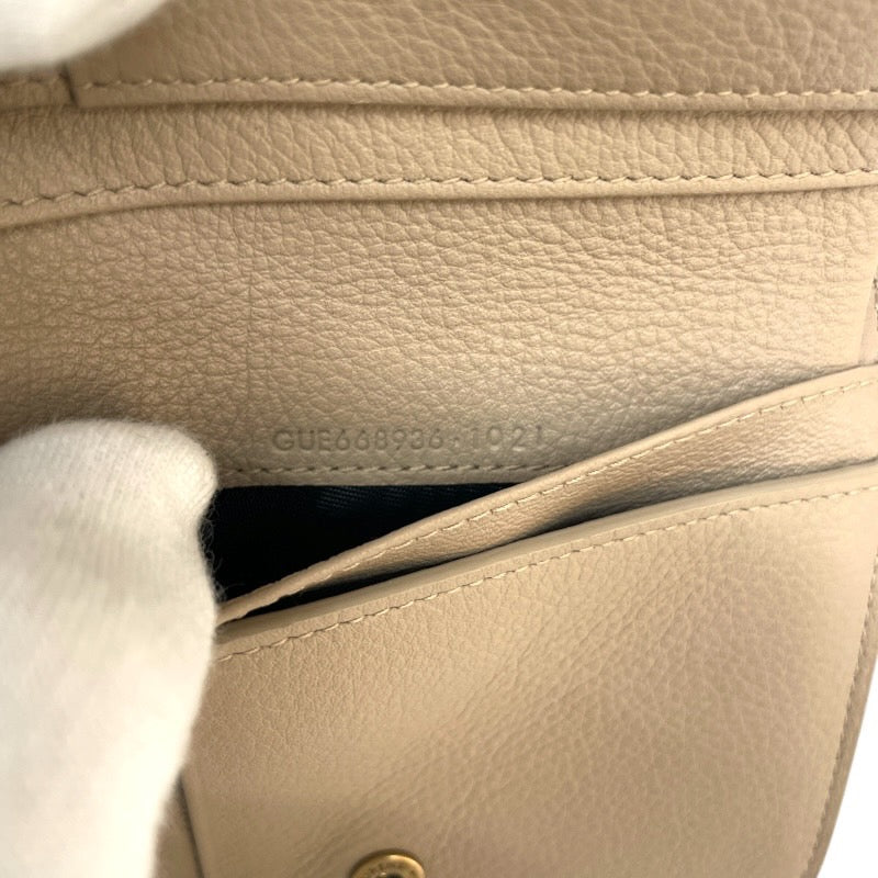 【SAINT LAURENT PARIS】サンローランパリ コンパクトジップ アラウンドウォレット 668936 二つ折り財布 レザー レディース ベージュ ラウンドファスナー