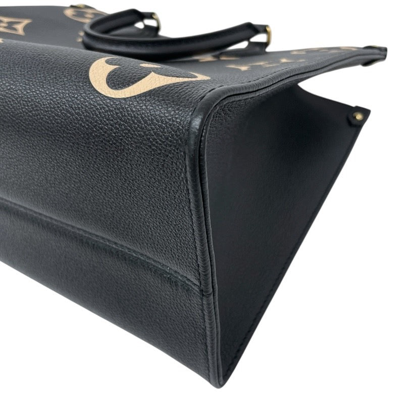 【LOUIS VUITTON】ルイ・ヴィトン オンザゴーMM M45495 ハンドバッグ レザー レディース アンプラント モノグラム バイカラー 黒 ブラック 2WAY