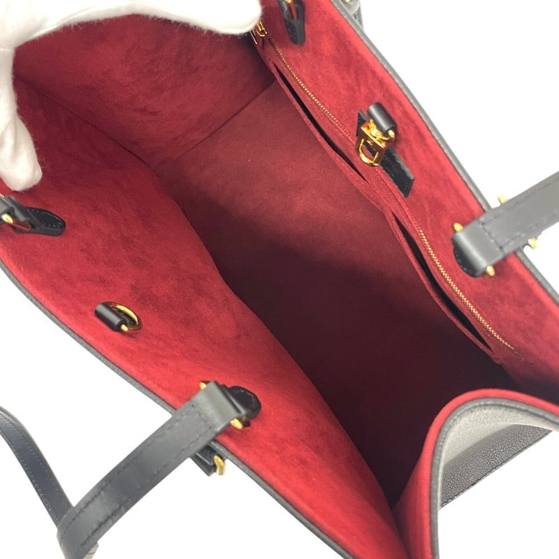 【LOUIS VUITTON】ルイ・ヴィトン オンザゴーMM M45495 ハンドバッグ レザー レディース アンプラント モノグラム バイカラー 黒 ブラック 2WAY