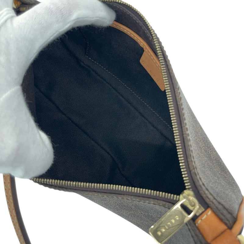 【CELINE】セリーヌ マカダム アクセサリーポーチ CE00/23 ハンドバッグ PVC レディース ブラウン 茶 ミニバッグ