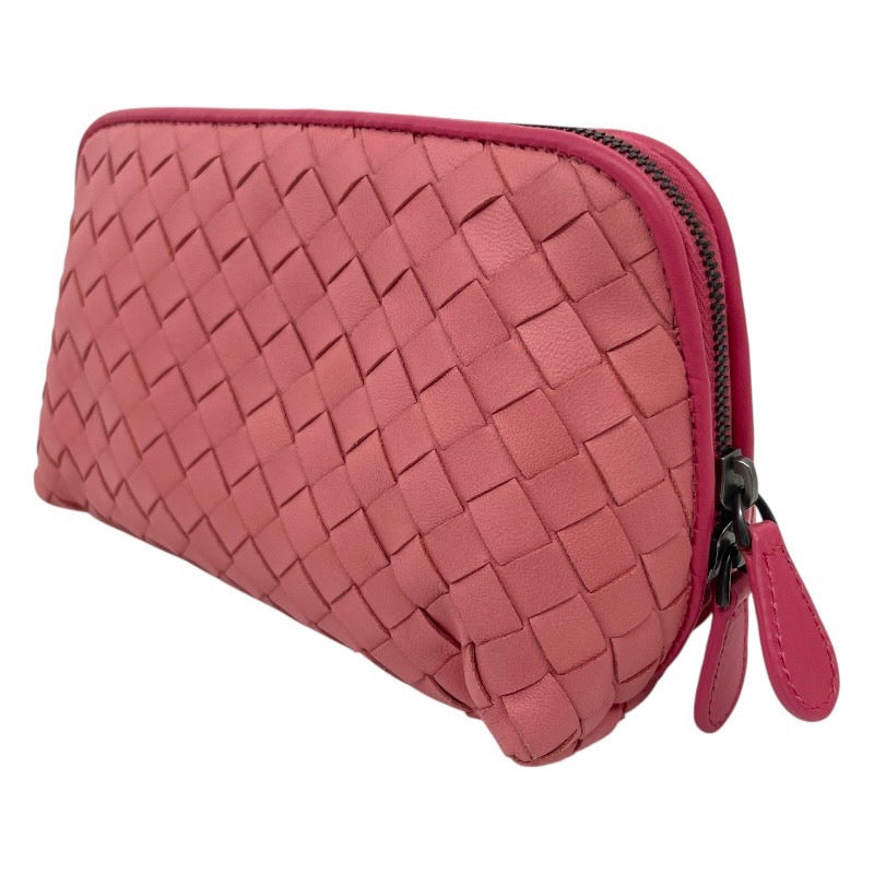 【BOTTEGAVENETA】ボッテガヴェネタ イントレチャート 化粧ポーチ ポーチ レザー レディース ピンク ミニ