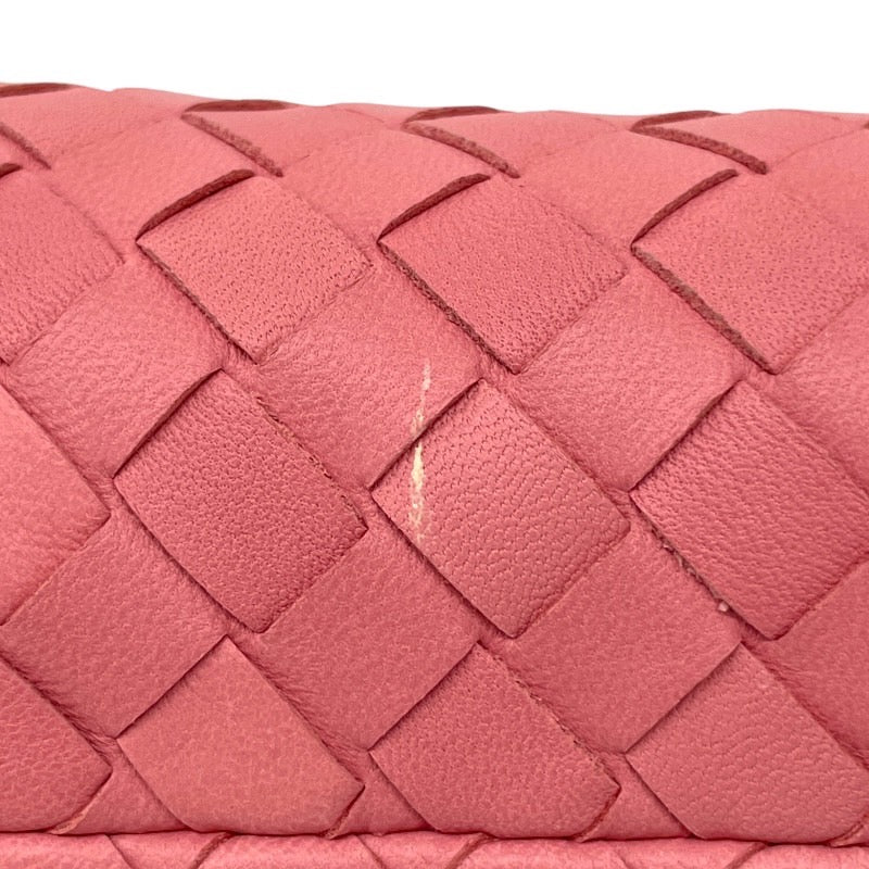 【BOTTEGAVENETA】ボッテガヴェネタ イントレチャート 化粧ポーチ ポーチ レザー レディース ピンク ミニ