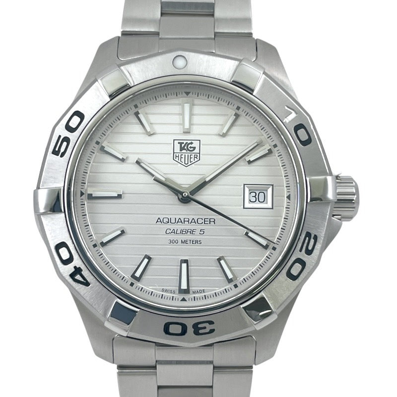TAG HEUER タグホイヤー アクアレーサー WAP2011.BA0830 腕時計 ステンレススチール ホワイト【中古】 メンズ