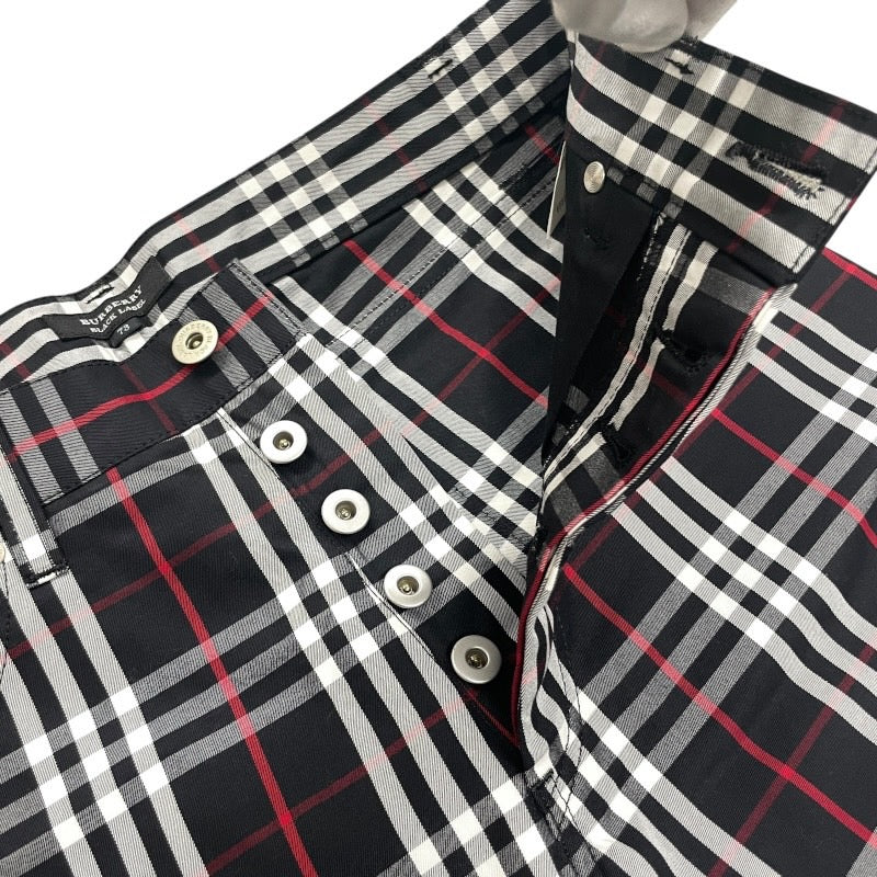【BURBERRY BLACK LABEL】バーバリーブラックレーベル チェック柄パンツ BMS01-901-09 パンツ コットン メンズ 黒 ブラック サイズ73