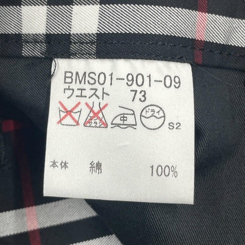 【BURBERRY BLACK LABEL】バーバリーブラックレーベル チェック柄パンツ BMS01-901-09 パンツ コットン メンズ 黒 ブラック サイズ73