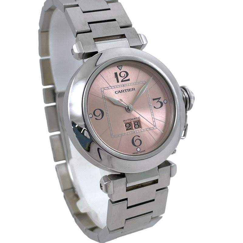 【CARTIER】カルティエ パシャC ビッグデイト W31058M7 腕時計 ステンレススチール レディース 自動巻き ピンク文字盤 メンズ