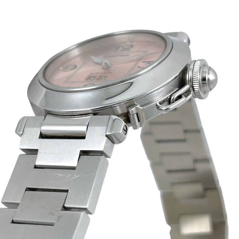 【CARTIER】カルティエ パシャC ビッグデイト W31058M7 腕時計 ステンレススチール レディース 自動巻き ピンク文字盤 メンズ