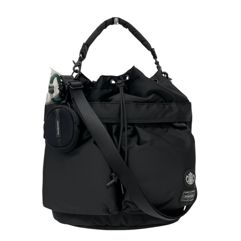 【PORTER】ポーター スターバックス コーヒービーンシェイプ ショルダーバッグ ナイロン レディース 2WAY ツールバッグ 黒 ブラック メンズ