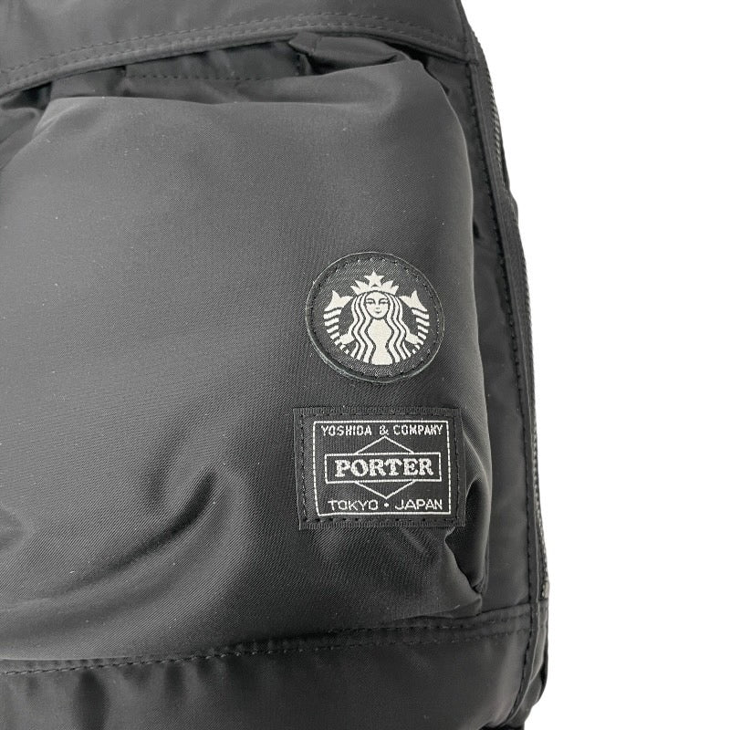 【PORTER】ポーター スターバックス コーヒービーンシェイプ ショルダーバッグ ナイロン レディース 2WAY ツールバッグ 黒 ブラック メンズ