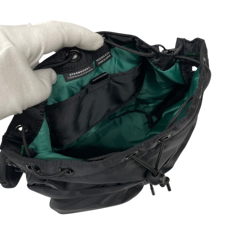 【PORTER】ポーター スターバックス コーヒービーンシェイプ ショルダーバッグ ナイロン レディース 2WAY ツールバッグ 黒 ブラック メンズ