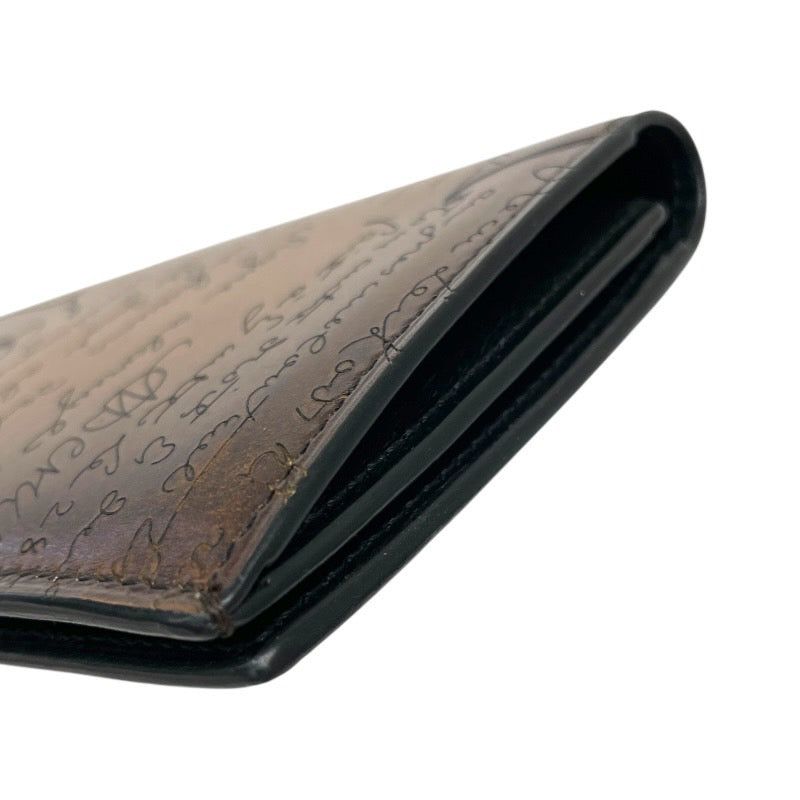 【Berluti】ベルルッティ エスパス スクリットレザー ロングウォレット ESPACE 長財布 レザー メンズ カリグラフィ 2つ折り長札入れ ブラウン