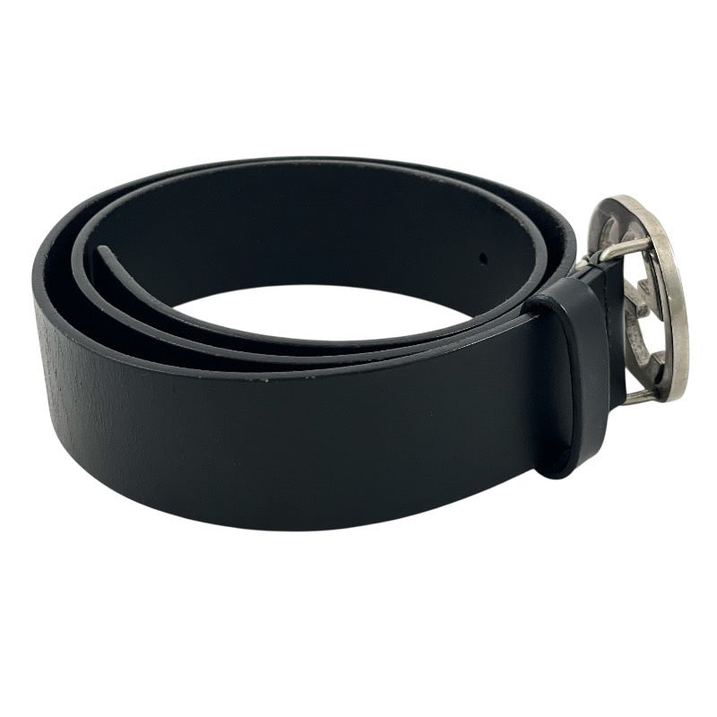 【GUCCI】グッチ インターロッキングG 368186 ベルト レザー メンズ 525040 80/32 黒 ブラック