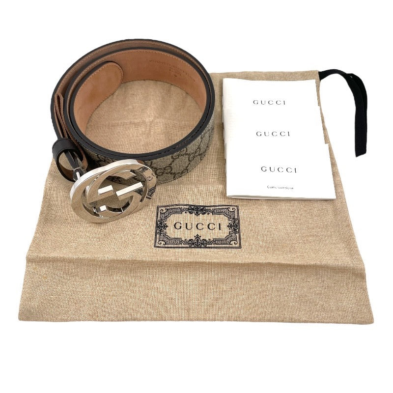 【GUCCI】グッチ GGスプリーム 411924 ベルト メンズ インターロッキングG 85/34 214351