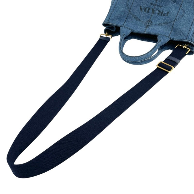 【PRADA】プラダ ミニカナパ 1BG439 ハンドバッグ レディース 2WAY デニム インディゴブルー ショルダー