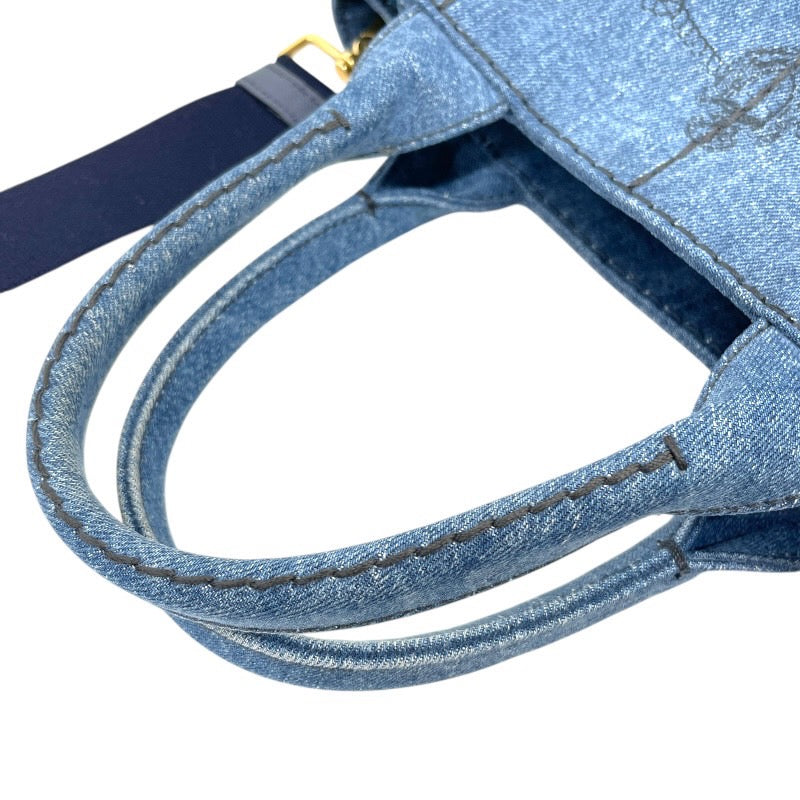 【PRADA】プラダ ミニカナパ 1BG439 ハンドバッグ レディース 2WAY デニム インディゴブルー ショルダー