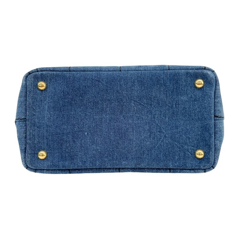 【PRADA】プラダ ミニカナパ 1BG439 ハンドバッグ レディース 2WAY デニム インディゴブルー ショルダー