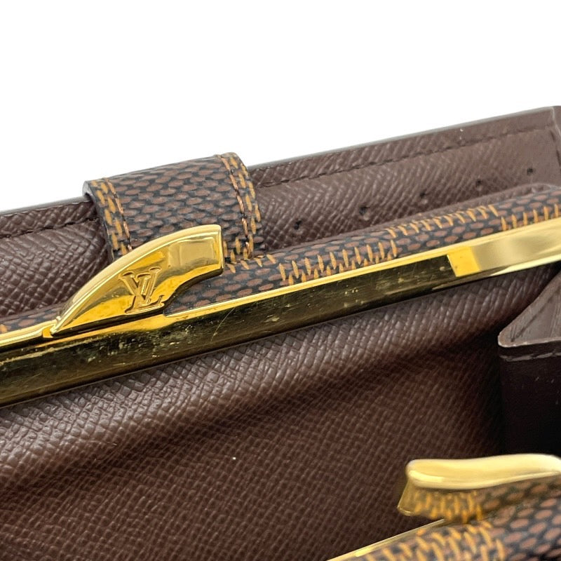 【LOUIS VUITTON】ルイ・ヴィトン ポルトフォイユ ヴィエノワ N61664 二つ折り財布 レディース ダミエ エベヌ がま口 コンパクトウォレット