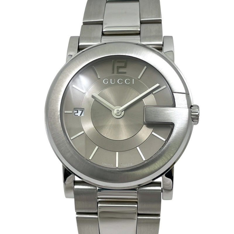 【GUCCI】グッチ Gラウンド 101J 腕時計 ステンレススチール ユニセックス クォーツ グレー文字盤 メンズ レディース