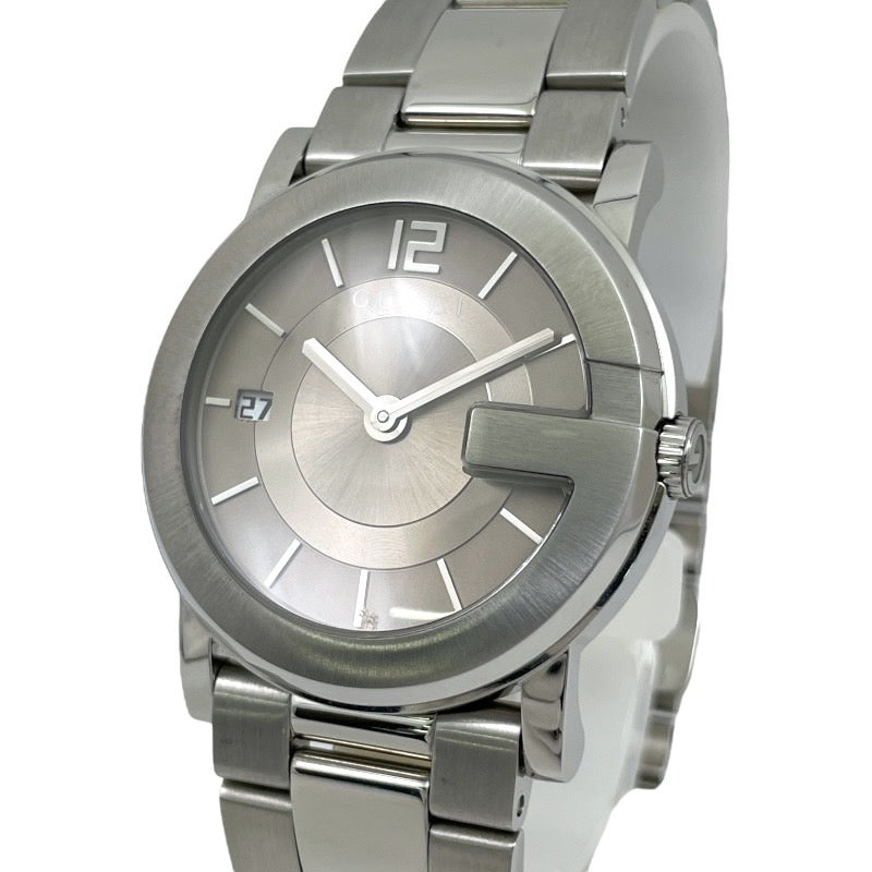 【GUCCI】グッチ Gラウンド 101J 腕時計 ステンレススチール ユニセックス クォーツ グレー文字盤 メンズ レディース