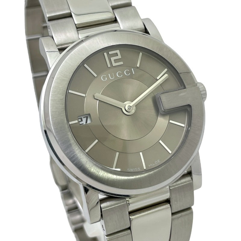 【GUCCI】グッチ Gラウンド 101J 腕時計 ステンレススチール ユニセックス クォーツ グレー文字盤 メンズ レディース