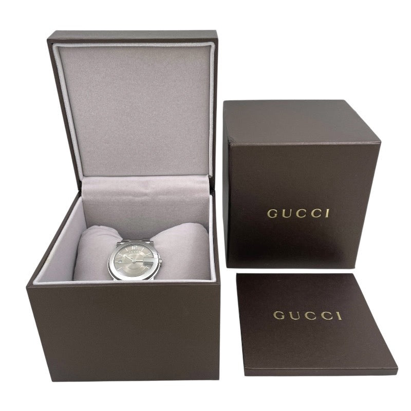 【GUCCI】グッチ Gラウンド 101J 腕時計 ステンレススチール ユニセックス クォーツ グレー文字盤 メンズ レディース