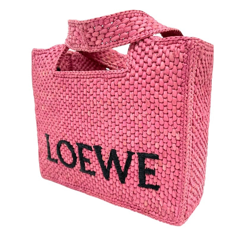 【LOEWE】ロエベ フォント トート ミニ ALF1V46X01 ショルダーバッグ ラフィア レディース 2WAY ピンク ハンド