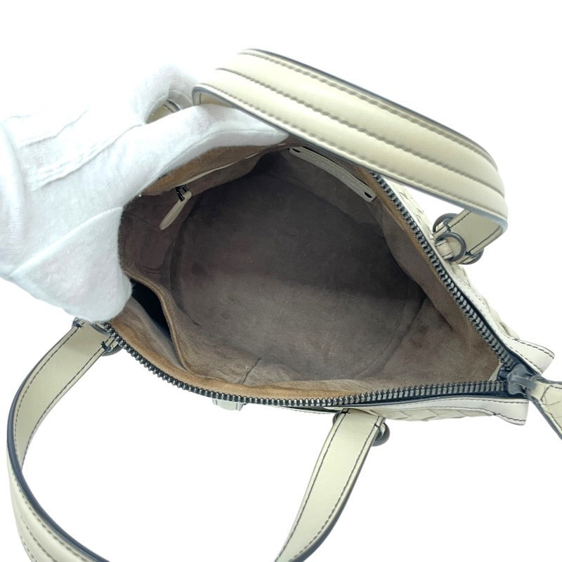 【BOTTEGAVENETA】ボッテガヴェネタ タンブーラ 2WAY ハンドバッグ レザー レディース イントレチャート 白 ホワイト ショルダー