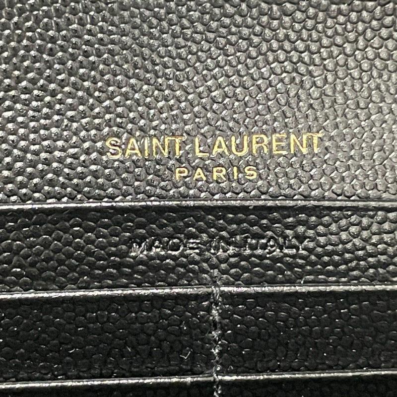 【SAINT LAURENT PARIS】サンローランパリ モノグラム ラージ フラップウォレット 372264 長財布 レザー レディース 黒 ブラック カサンドラ
