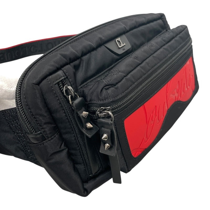 【Christian Louboutin】クリスチャンルブタン ルビディール Loubideal ウエストバッグ ナイロン メンズ ウエストポーチ ボディバッグ 黒 ブラック レディース