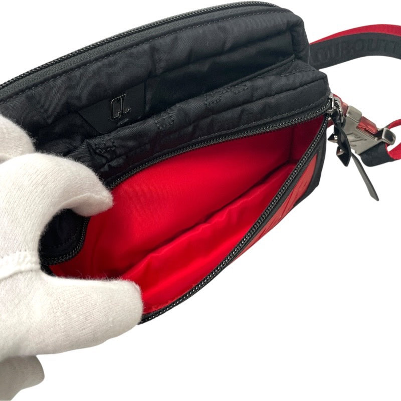 【Christian Louboutin】クリスチャンルブタン ルビディール Loubideal ウエストバッグ ナイロン メンズ ウエストポーチ ボディバッグ 黒 ブラック レディース