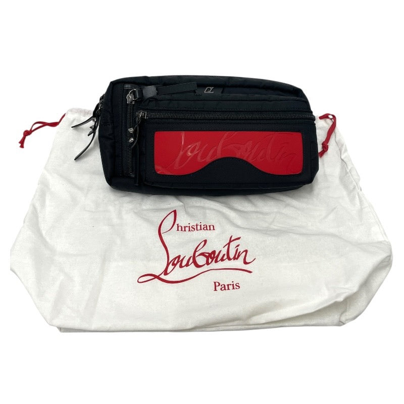 【Christian Louboutin】クリスチャンルブタン ルビディール Loubideal ウエストバッグ ナイロン メンズ ウエストポーチ ボディバッグ 黒 ブラック レディース