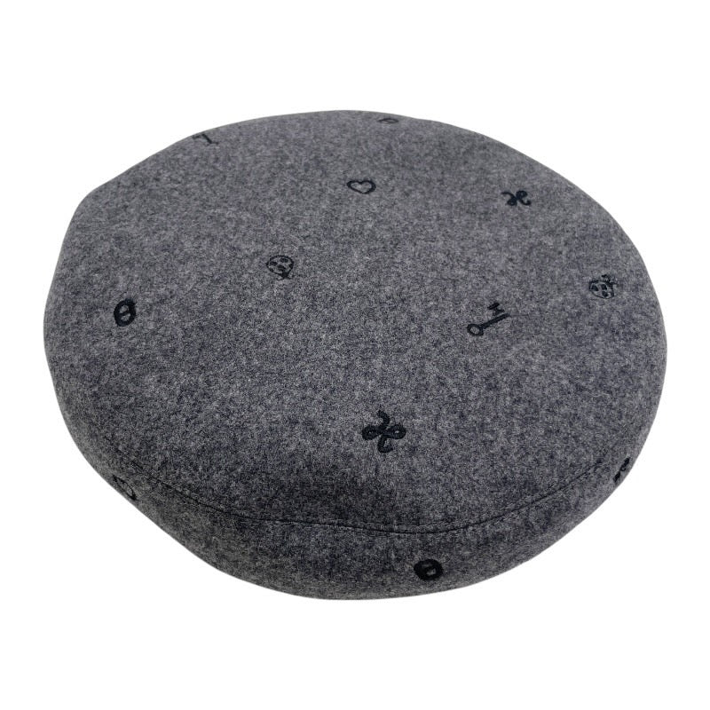 【HERMES】エルメス ベレー帽 カシミヤ レディース グレー ハート クローバー サイズ57