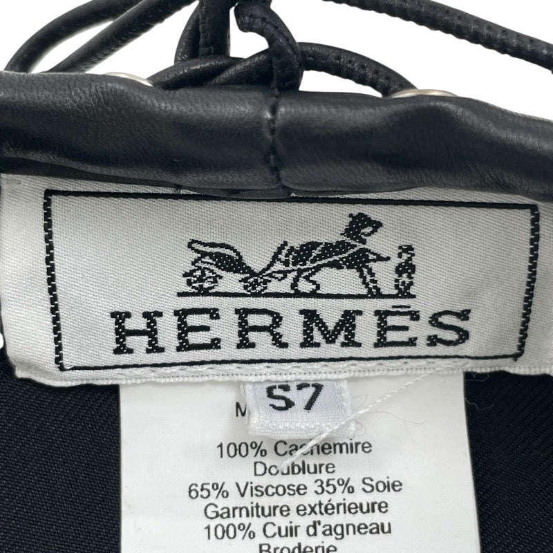 【HERMES】エルメス ベレー帽 カシミヤ レディース グレー ハート クローバー サイズ57