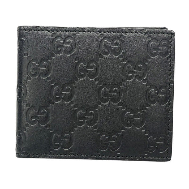 GUCCI】グッチ グッチシマ 365466 長財布 レザー メンズ 札入れ 黒 