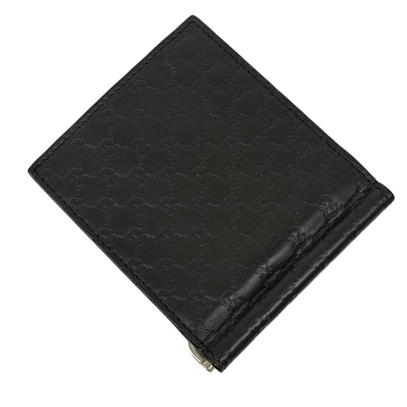 【GUCCI】グッチ マイクログッチシマ 札入れ 544478 二つ折り財布 レザー メンズ マネークリップ 茶 ブラウン カードケース