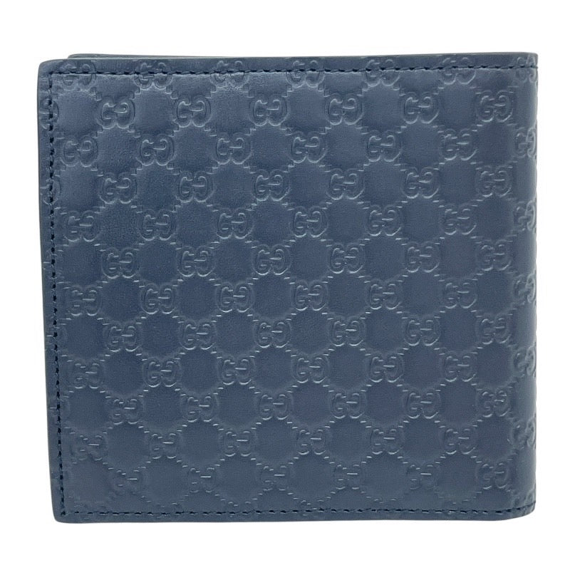 【GUCCI】グッチ マイクログッチシマ 150413 二つ折り財布 レザー メンズ ネイビー 紺 2つ折り