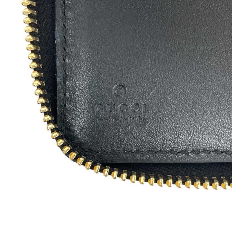 【GUCCI】グッチ ジップアラウンド コンパクトウォレット 658837 二つ折り財布 レザー メンズ 黒 ブラック 2つ折り レディース
