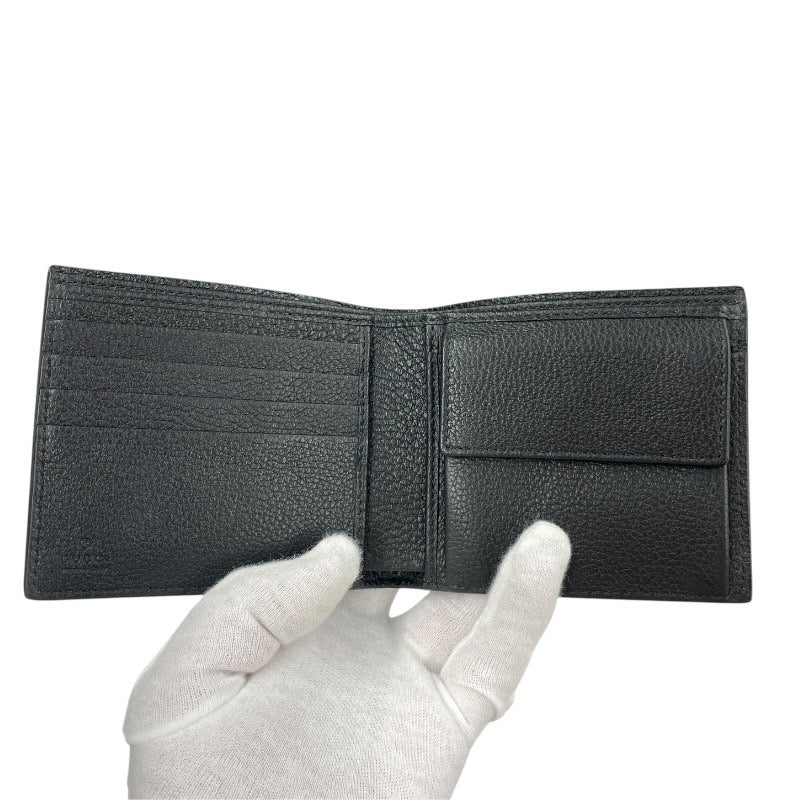 【GUCCI】グッチ ヴィンテージロゴ 496316 二つ折り財布 レザー メンズ 2つ折り 黒 ブラック