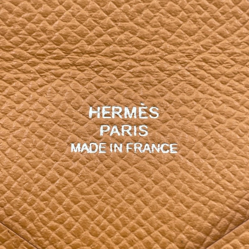 【HERMES】エルメス カルヴィ カードケース ヴォーエプソンユニセックス 名刺入れ　ゴールド　エプソン　Y刻印