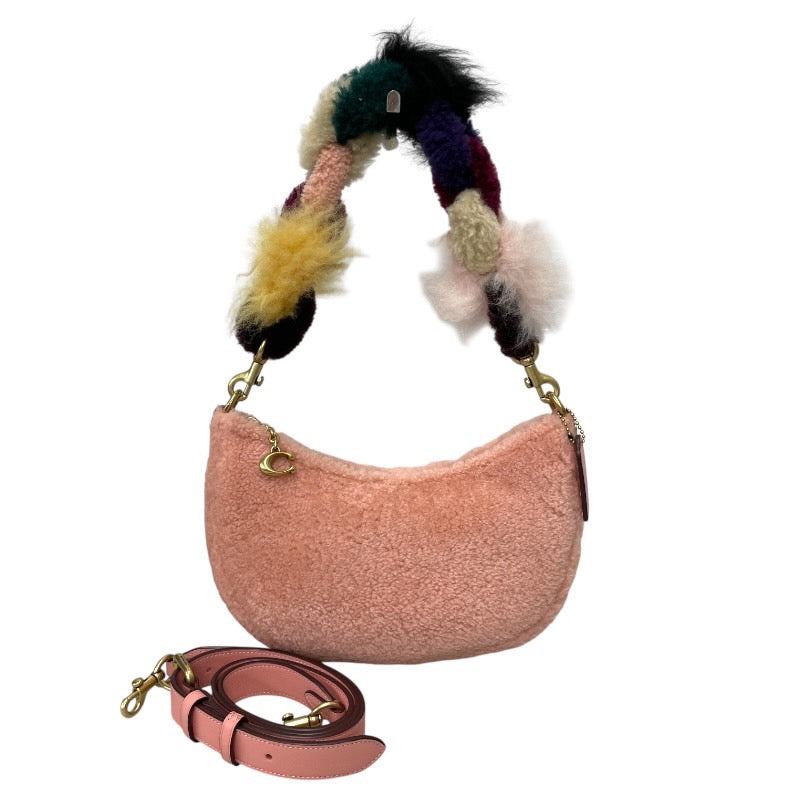 【COACH】コーチ ミラ CO211 ショルダーバッグ レディース 2WAY ピンク ボア 三日月 ハンド