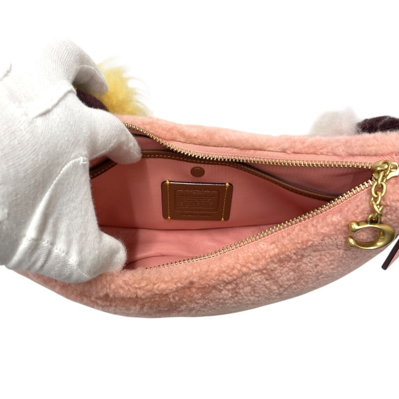 【COACH】コーチ ミラ CO211 ショルダーバッグ レディース 2WAY ピンク ボア 三日月 ハンド