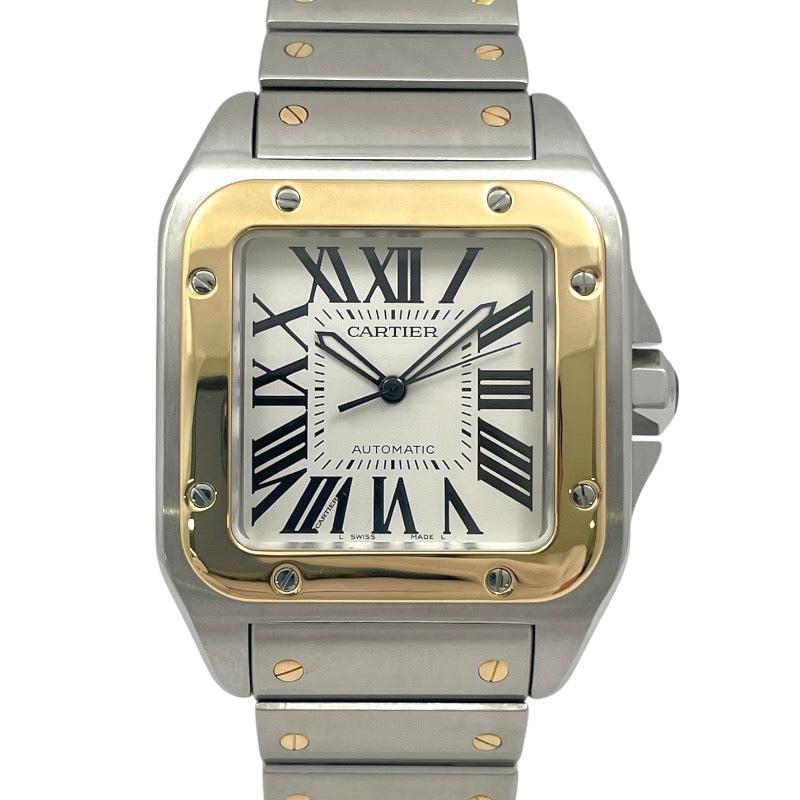 【CARTIER】カルティエ サントス100 LM W200728G 腕時計 SS/YG メンズ 自動巻き イエローゴールド オーバーホル済