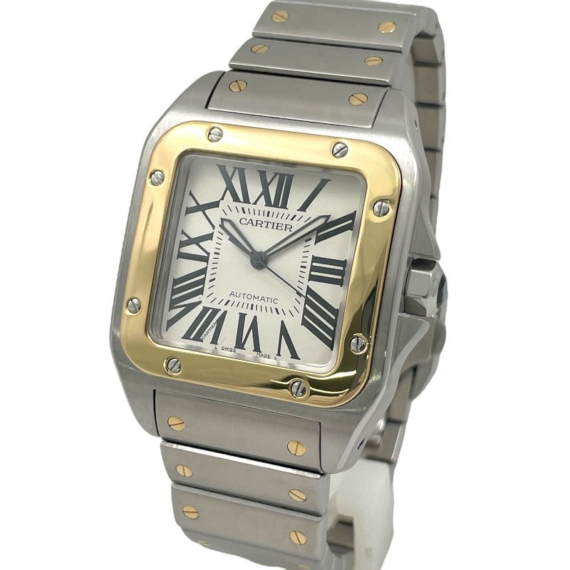 【CARTIER】カルティエ サントス100 LM W200728G 腕時計 SS/YG メンズ 自動巻き イエローゴールド オーバーホル済