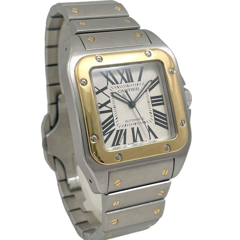 【CARTIER】カルティエ サントス100 LM W200728G 腕時計 SS/YG メンズ 自動巻き イエローゴールド オーバーホル済